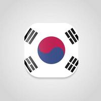 South Korea Flag Design Round Button vector