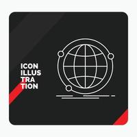 Red and Black Creative presentation Background for Data. global. internet. network. web Line Icon vector