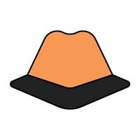 A flat design icon of cowboy hat vector