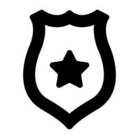 An editable design icon of star shield vector