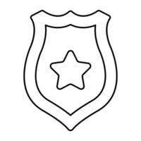 An editable design icon of star shield vector
