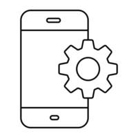 A flat design icon of mobile setting vector