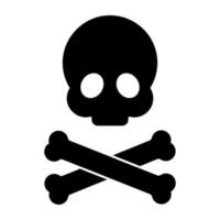 Skull with crossbones showcasing danger vector