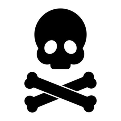 Skull with crossbones showcasing danger