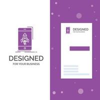 Business Logo for game. gaming. start. mobile. phone. Vertical Purple Business .Visiting Card template. Creative background vector illustration
