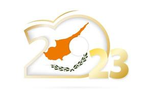 Year 2023 with Cyprus Flag pattern. vector