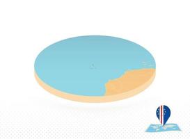 mapa de cabo verde diseñado en estilo isométrico, mapa de círculo naranja. vector