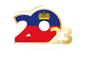 Year 2023 with Liechtenstein Flag pattern. vector