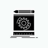 Draft. engineering. process. prototype. prototyping Glyph Icon. Vector isolated illustration