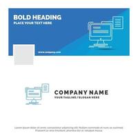 Blue Business Logo Template for resume. storage. print. cv. document. Facebook Timeline Banner Design. vector web banner background illustration