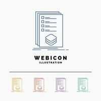 Categories. check. list. listing. mark 5 Color Line Web Icon Template isolated on white. Vector illustration