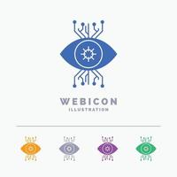 Infrastructure. monitoring. surveillance. vision. eye 5 Color Glyph Web Icon Template isolated on white. Vector illustration