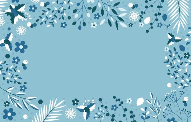 Winter Floral Border Background
