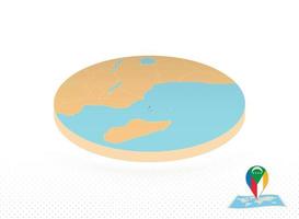 Comoros map designed in isometric style, orange circle map. vector