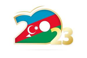 año 2023 con patrón de bandera de azerbaiyán. vector