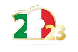 Year 2023 with Italy Flag pattern. vector