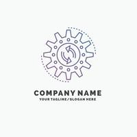 management, process, production, task, work Purple Business Logo Template. Place for Tagline vector