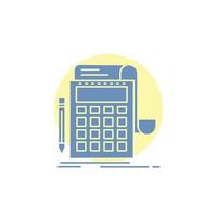 Accounting. audit. banking. calculation. calculator Glyph Icon. vector