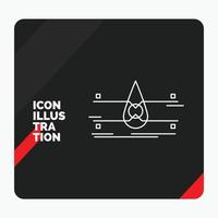 Red and Black Creative presentation Background for water. Monitoring. Clean. Safety. smart city Line Icon vector