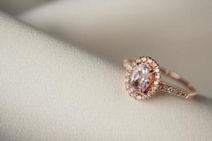 Jewelry wedding diamond ring close up photo