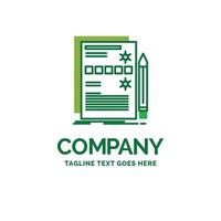 Component. data. design. hardware. system Flat Business Logo template. Creative Green Brand Name Design. vector