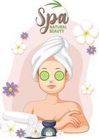 Spa girl applying facial mask vector