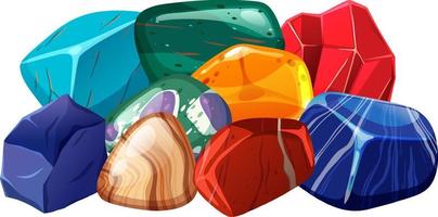 Pile of gemstones and crystals vector