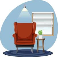 Vintage chair at home vector