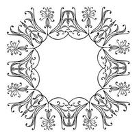 Hand drawing zentangle floral decorative frame vector