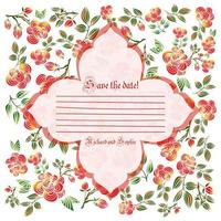 Cute holiday invitation card with rose ornament background vector