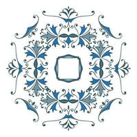 Hand drawing zentangle floral decorative color frame vector