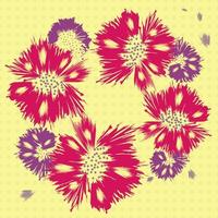 Floral frame and petals. Element for design vector