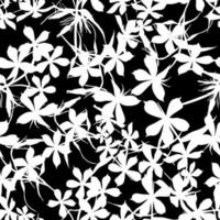 Seamless background with flowers of beautiful hand-drawn silhouette phlox vector