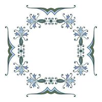 Hand drawing zentangle floral decorative color frame vector