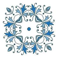 Hand drawing zentangle floral decorative color frame vector