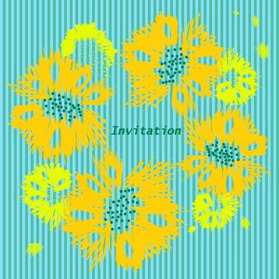 Floral frame and petals. Element for design