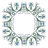 marco de color decorativo floral zentangle de dibujo a mano alzada vector