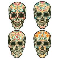 Set of sugar skull, Isolated on white background. vector