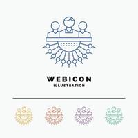 Allocation. group. human. management. outsource 5 Color Line Web Icon Template isolated on white. Vector illustration