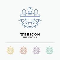 Allocation. group. human. management. outsource 5 Color Line Web Icon Template isolated on white. Vector illustration