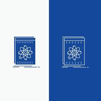 Api. application. developer. platform. science Line and Glyph web Button in Blue color Vertical Banner for UI and UX. website or mobile application vector