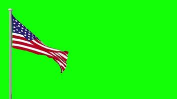 Raising the United States Flag Green Screen video