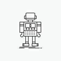 autónomo. máquina. robot. robótico icono de línea de tecnología. ilustración vectorial aislada vector