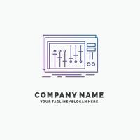 Console. dj. mixer. music. studio Purple Business Logo Template. Place for Tagline vector