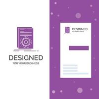 Business Logo for Code. executable. file. running. script. Vertical Purple Business .Visiting Card template. Creative background vector illustration