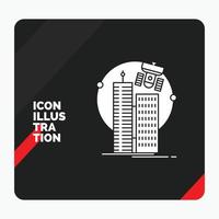 fondo de presentación creativa rojo y negro para la construcción. ciudad inteligente. tecnología. satélite. icono de glifo de corporación vector