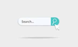3d vector flying navigation internet search bar for website mockup with cursor design