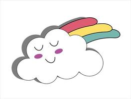 lindas nubes. linda caricatura de nubes. adecuado para el diseño de libros para niños o chucherías para niños. elementos de diseño de nubes vector