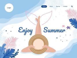 Enjoy Summer. flat design web page template of summer vacation vector