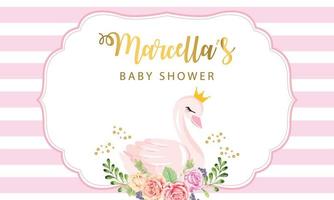 banner de baby shower con lindo cisne